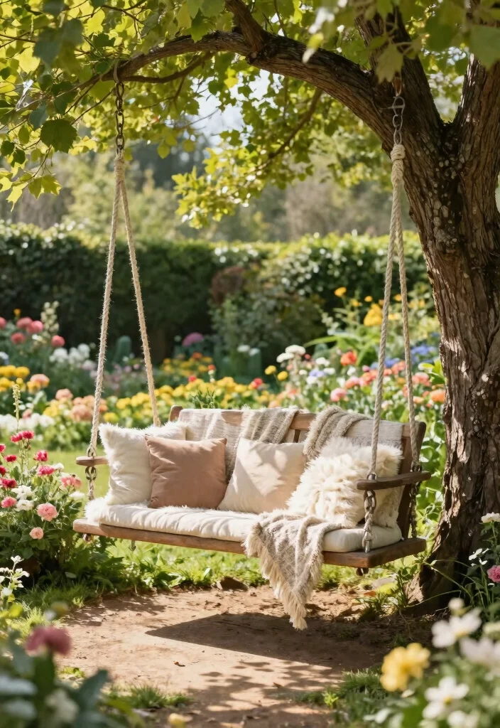 17 Outdoor Seating Ideas for Stylish Relaxing Spaces 30 17 Outdoor Seating Ideas for Stylish Relaxing Spaces - 10. Garden Swing Bench 1