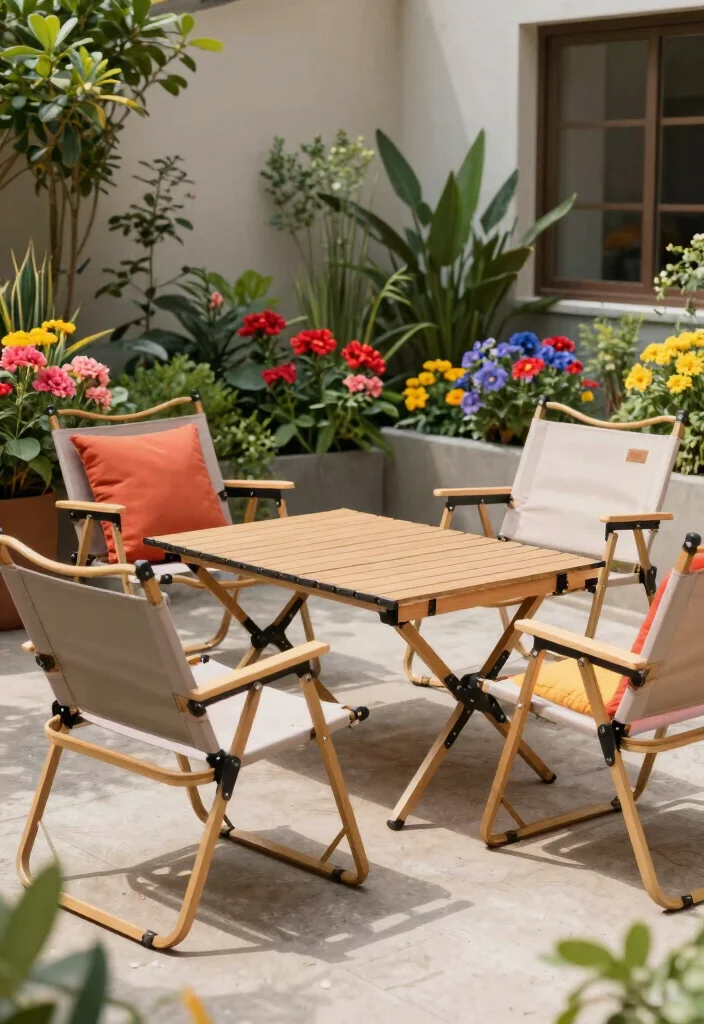 17 Outdoor Seating Ideas for Stylish Relaxing Spaces 67 17 Outdoor Seating Ideas for Stylish Relaxing Spaces - 17. Folding Chairs for Versatility 1