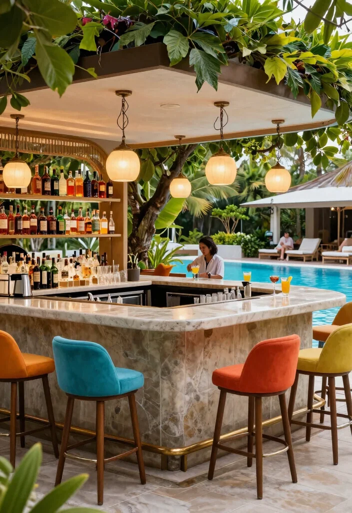 18 Backyard Pool and Patio Ideas for a Resort Style Escape 4 18 Backyard Pool and Patio Ideas for a Resort Style Escape - 4. Sophisticated Poolside Bars 1