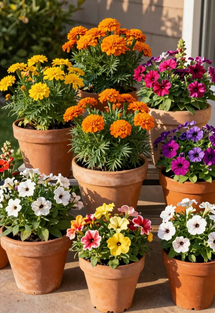 18 Container Flower Garden Ideas That Bloom Beautifully - 11. Grouped Pot Arrangements 1