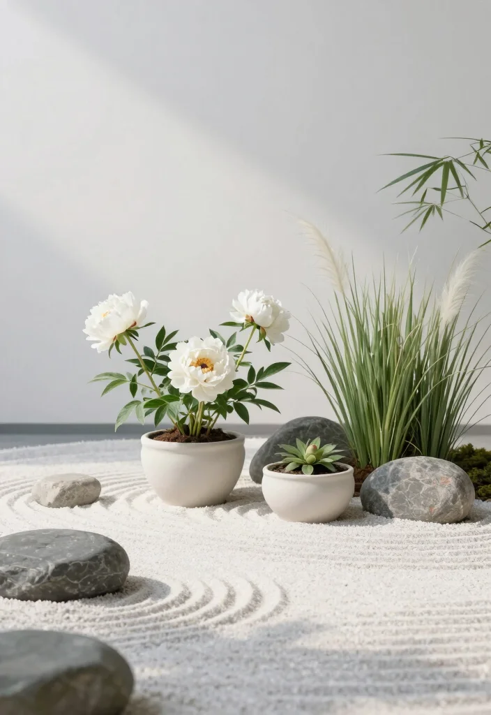 18 Container Flower Garden Ideas That Bloom Beautifully - 13. Minimalistic Zen Gardens 1
