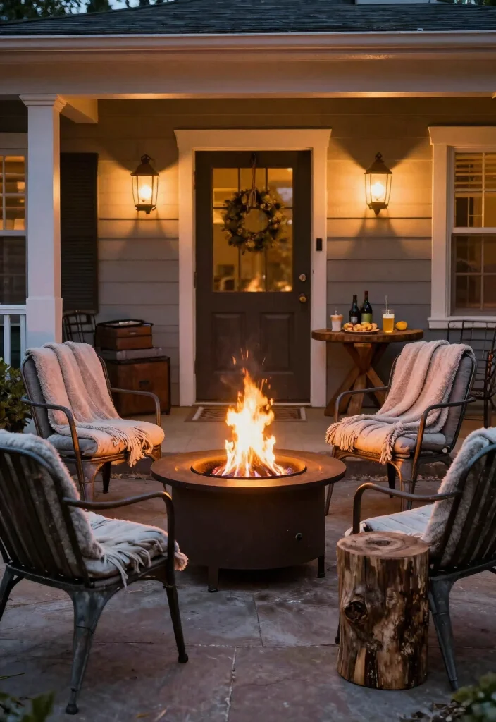 18 Cozy Front Porch 2026 Trending Ideas That Feel Warm & Welcoming 14 18 Cozy Front Porch 2026 Trending Ideas That Feel Warm & Welcoming - 4. Cozy Fire Pit Areas 1