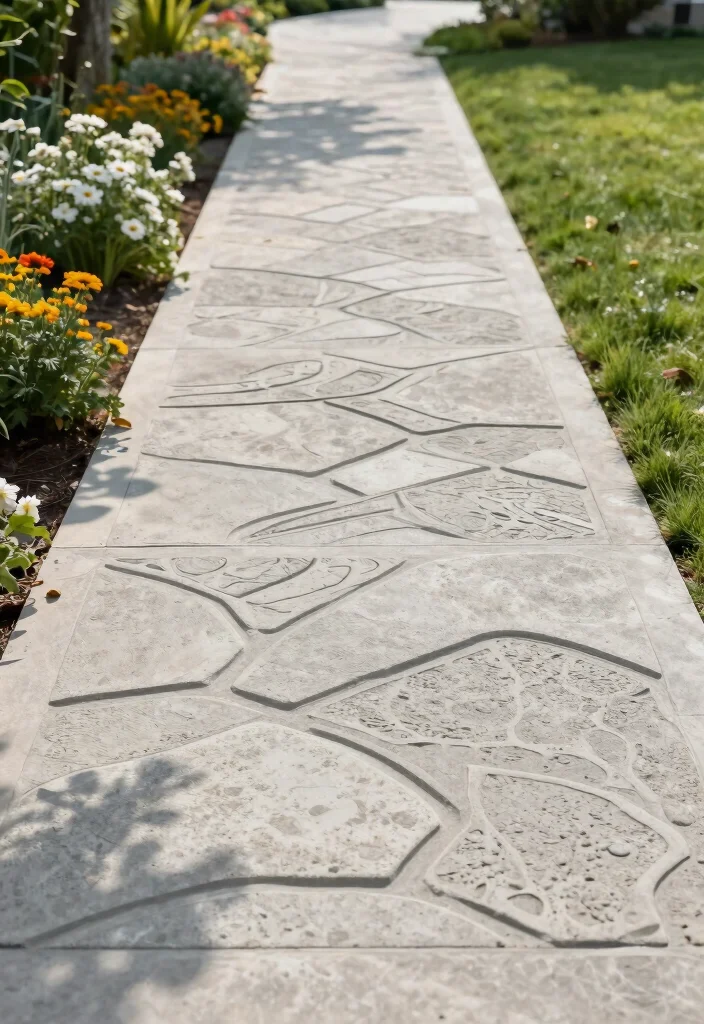 18 Front Walkway 2026 Trending Ideas That Instantly Elevate Your Entrance 30 18 Front Walkway 2026 Trending Ideas That Instantly Elevate Your Entrance - 10. Artistic Concrete Designs 1