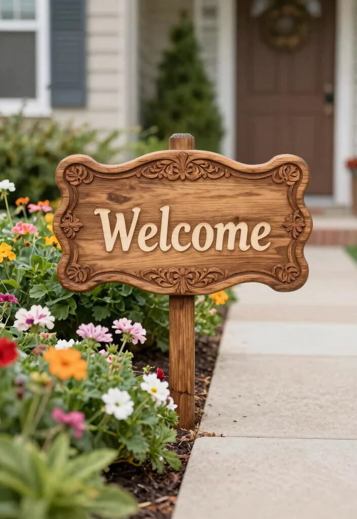 18 Front Walkway 2026 Trending Ideas That Instantly Elevate Your Entrance 52 18 Front Walkway 2026 Trending Ideas That Instantly Elevate Your Entrance - 12. Artistic Signage 1